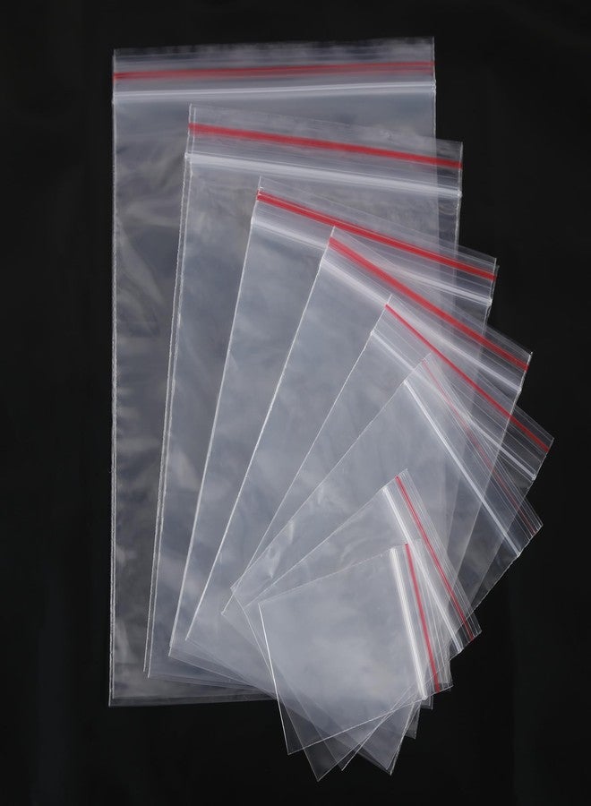 DNY Reusable Zip Lock Pouches 6x8 Inch | 200 Pcs Transparent Plastic Bags | Durable Sealable Zipper Bags for Food Storage, Snacks, Travel, Household & Office - Image 1